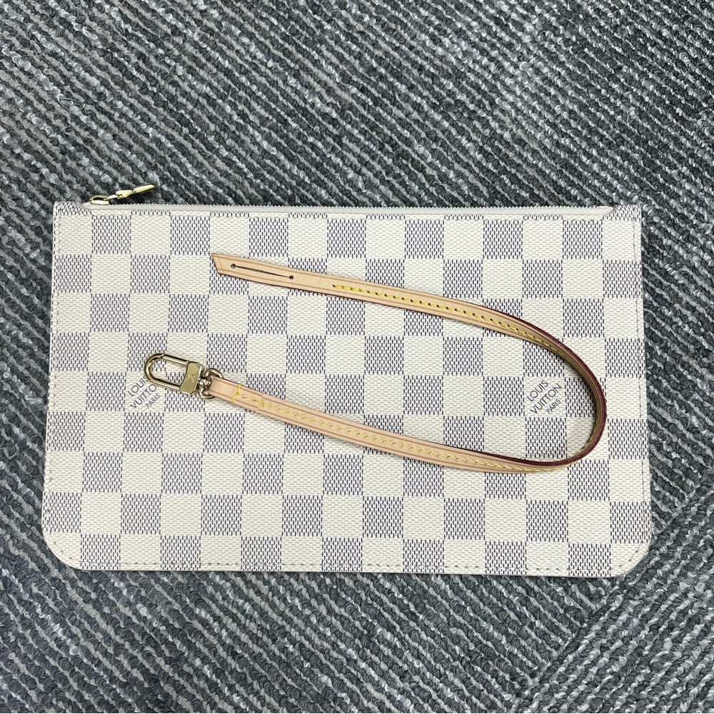 LOUIS VUITTON DAMIER AZUR NEVERFULL CLUTCH WRISTLET WALLET